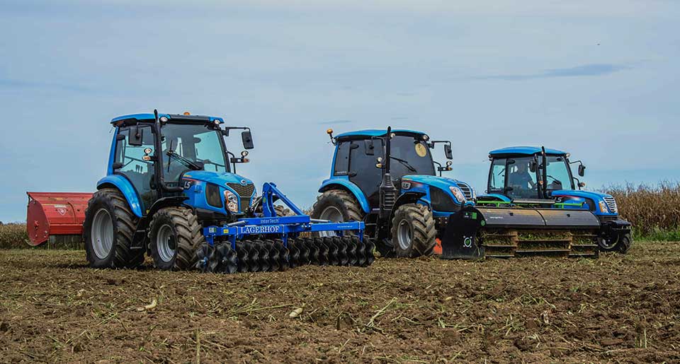 Blue tractors